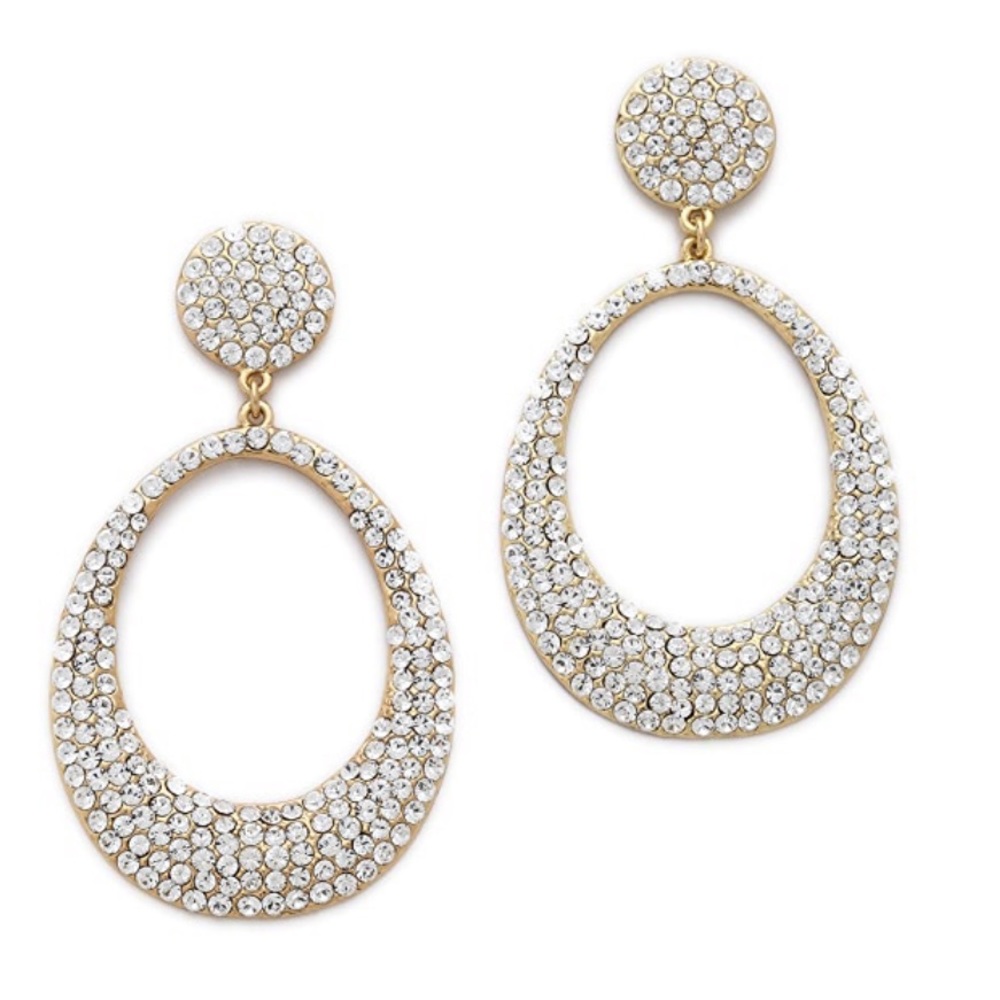 Shay Retro Pave Oval Earrings